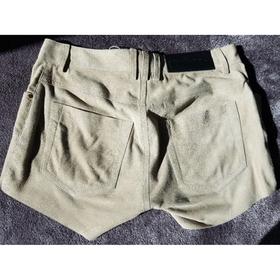 Pre-owned Balmain Beige Suede Shorts