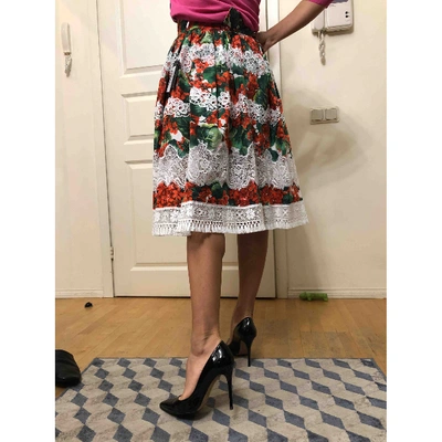Pre-owned Dolce & Gabbana Red Cotton Skirt