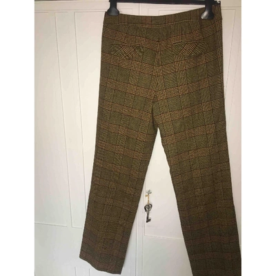 Pre-owned Hoss Intropia Wool Straight Pants In Beige
