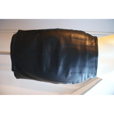 Pre-owned Jitrois Leather Skirt In Black