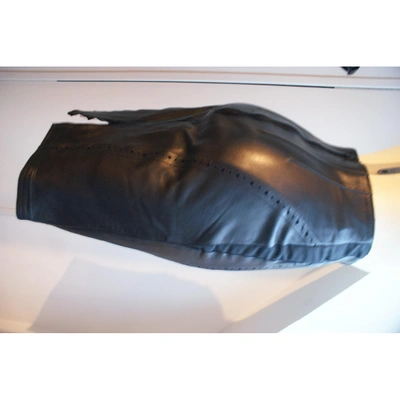Pre-owned Jitrois Leather Skirt In Black