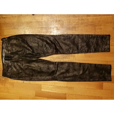 Pre-owned 7 For All Mankind Slim Pants In Metallic