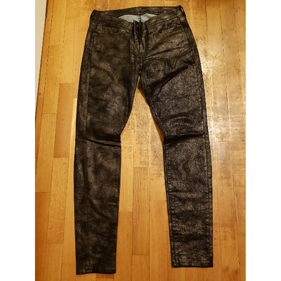 Pre-owned 7 For All Mankind Slim Pants In Metallic