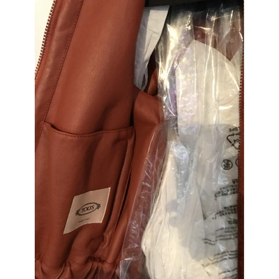 Pre-owned Tod's Orange Shearling Jacket