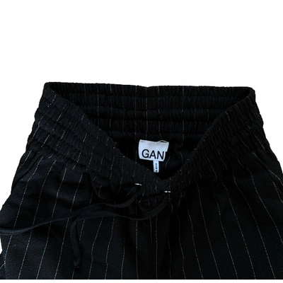 Pre-owned Ganni Fall Winter 2019 Straight Pants In Black