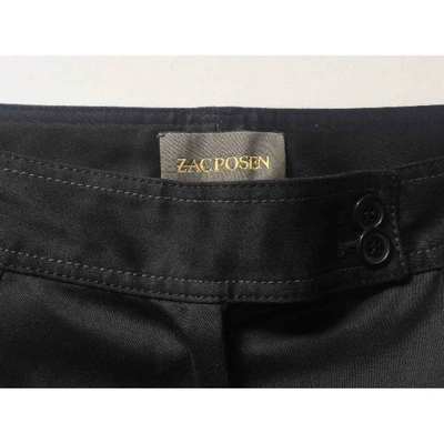Pre-owned Zac Posen Slim Pants In Black