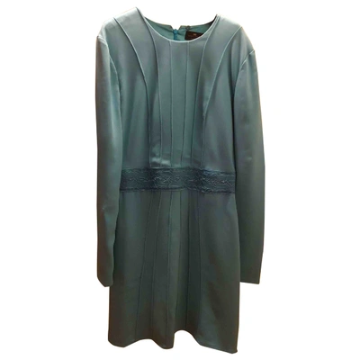Pre-owned Elisabetta Franchi Mini Dress In Turquoise