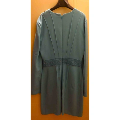Pre-owned Elisabetta Franchi Mini Dress In Turquoise