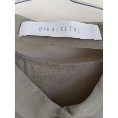 Pre-owned Dion Lee Silk Blouse In Green