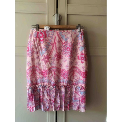 Pre-owned Escada Silk Mid-length Skirt In Pink