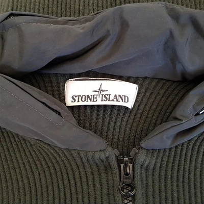 Pre-owned Stone Island Wool Cardigan In Black