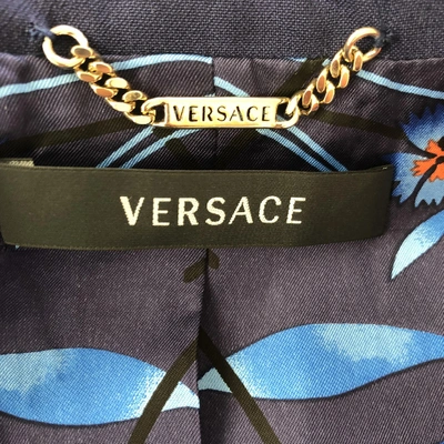 Pre-owned Versace Navy Wool Jacket