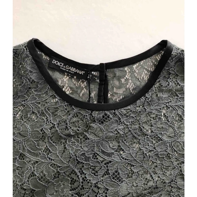 Pre-owned Dolce & Gabbana Lace Blouse In Grey