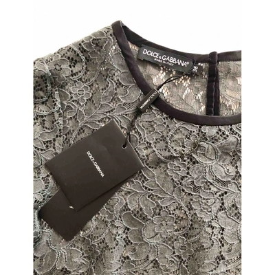 Pre-owned Dolce & Gabbana Lace Blouse In Grey