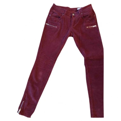 Pre-owned Anine Bing Burgundy Jeans