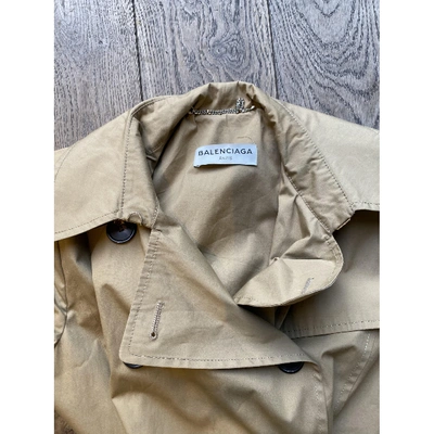 Pre-owned Balenciaga Beige Cotton Trench Coat