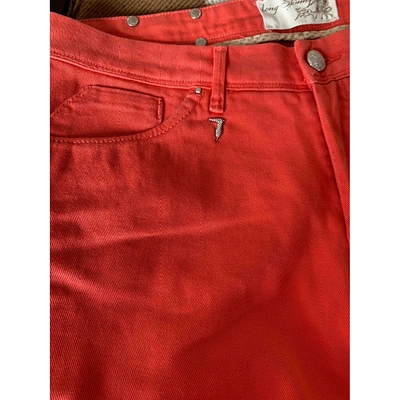 Pre-owned Trussardi Slim Jeans In Orange