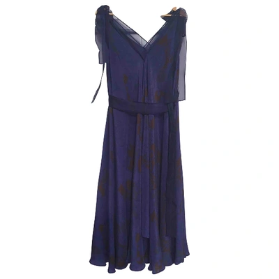Pre-owned Aska Blue Silk Dress