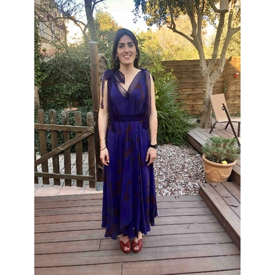 Pre-owned Aska Blue Silk Dress