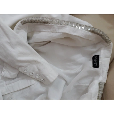 Pre-owned Patrizia Pepe Glitter Short Waistcoat In White