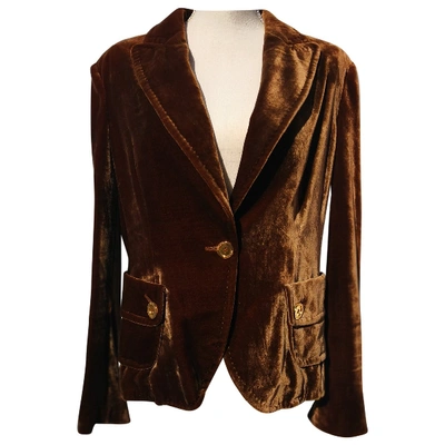 Pre-owned Burberry Velvet Jacket In Camel