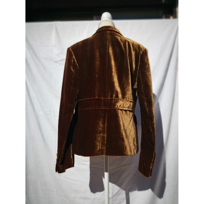 Pre-owned Burberry Velvet Jacket In Camel