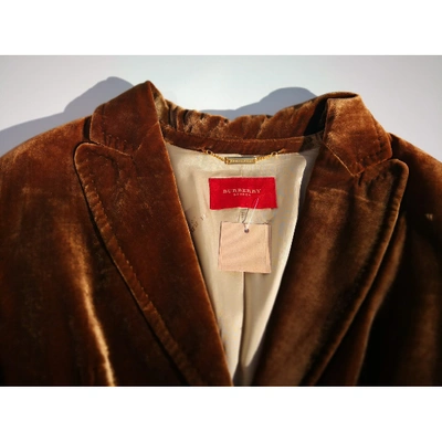 Pre-owned Burberry Velvet Jacket In Camel