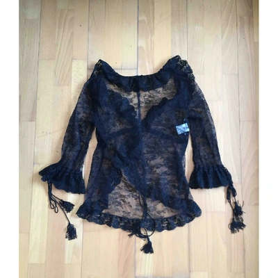 Pre-owned Dolce & Gabbana Black Lace  Top