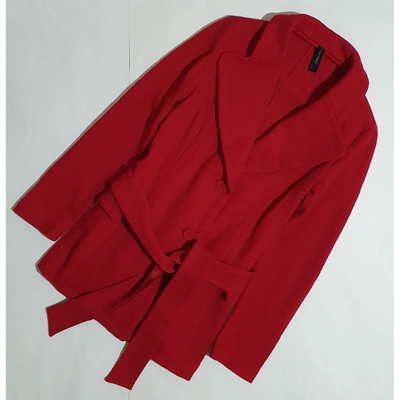 Pre-owned Marc Cain Wool Coat In Red
