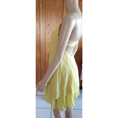 Pre-owned Patrizia Pepe Silk Mini Dress In Yellow