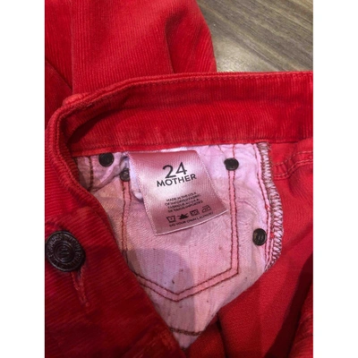 Pre-owned Mother Mslim Jeans In Red