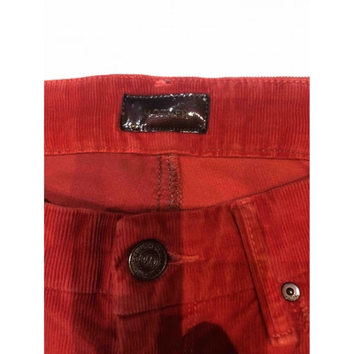 Pre-owned Mother Mslim Jeans In Red