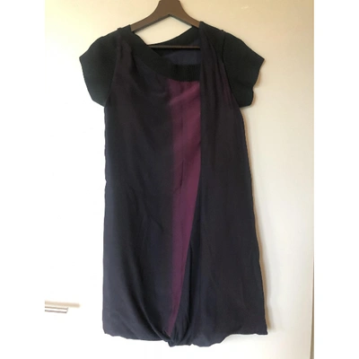 Pre-owned Jil Sander Silk Mid-length Dress In Burgundy