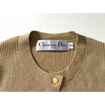 Pre-owned Dior Cashmere Cardigan In Gold