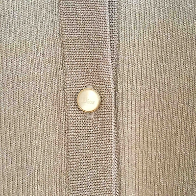 Pre-owned Dior Cashmere Cardigan In Gold