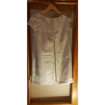 Pre-owned Antik Batik Silk Mini Dress In White
