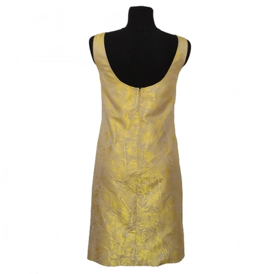 Pre-owned Vera Wang Silk Mini Dress In Yellow