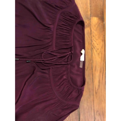 Pre-owned Ramy Brook Burgundy Polyester Top