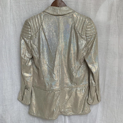 Pre-owned Just Cavalli Leather Jacket In Metallic