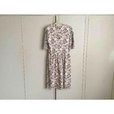 Pre-owned Ganni Lace Mid-length Dress In Pink
