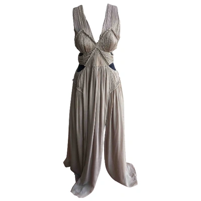 Pre-owned Matthew Williamson Silk Maxi Dress In Beige