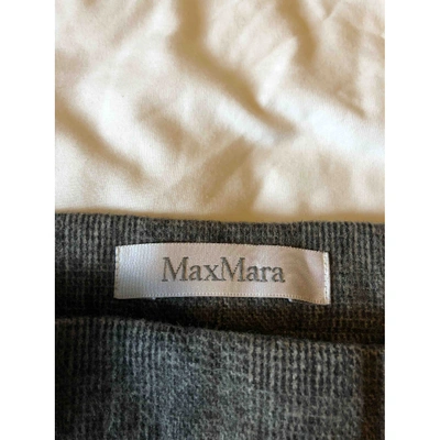 Pre-owned Max Mara Wool Straight Pants In Grey
