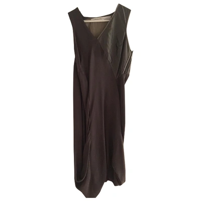 Pre-owned Alessandra Marchi Khaki Silk Dress