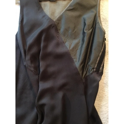 Pre-owned Alessandra Marchi Khaki Silk Dress