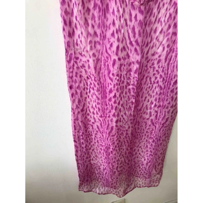 Pre-owned Roberto Cavalli Silk Mid-length Dress In Pink