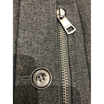 Pre-owned Burberry Grey Wool Coat