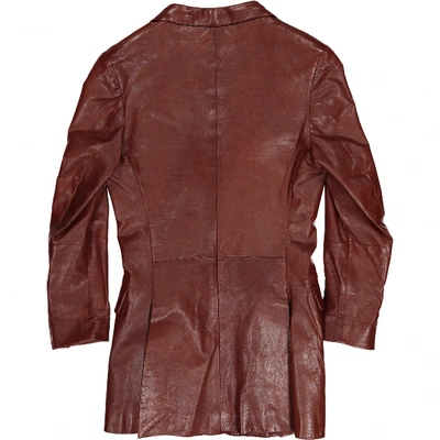 Pre-owned Dolce & Gabbana Leather Blazer In Brown