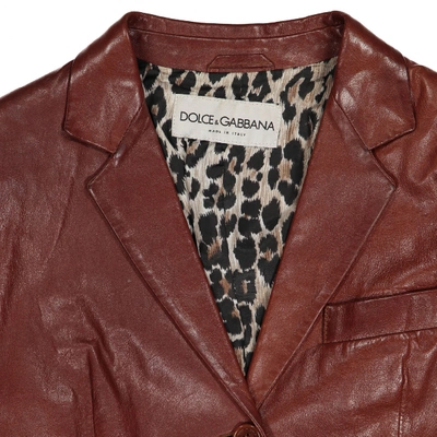 Pre-owned Dolce & Gabbana Leather Blazer In Brown