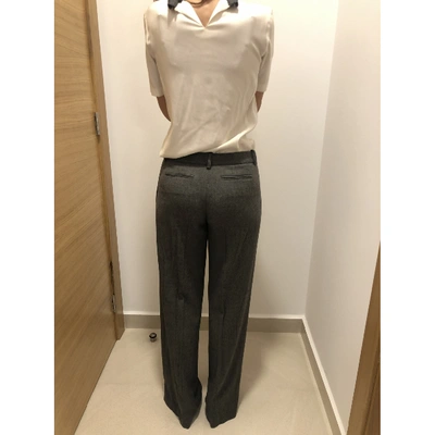 Pre-owned Maje Fall Winter 2018 Wool Trousers In Grey