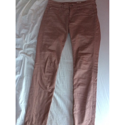 Pre-owned Ag Slim Jeans In Pink